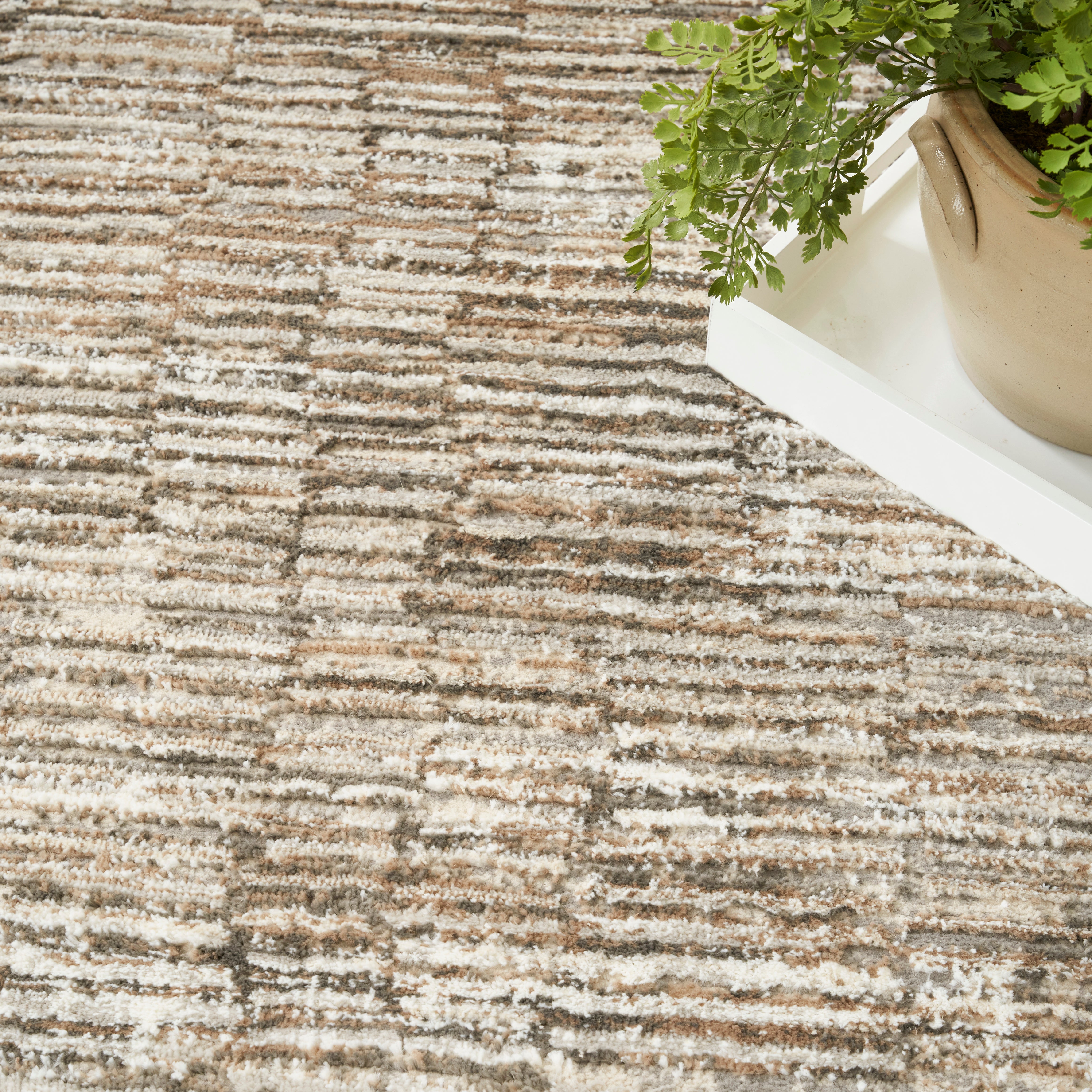Nourison Sustainable Trends SUT06 Ivory/Mocha Brown Large Rectangle Rug